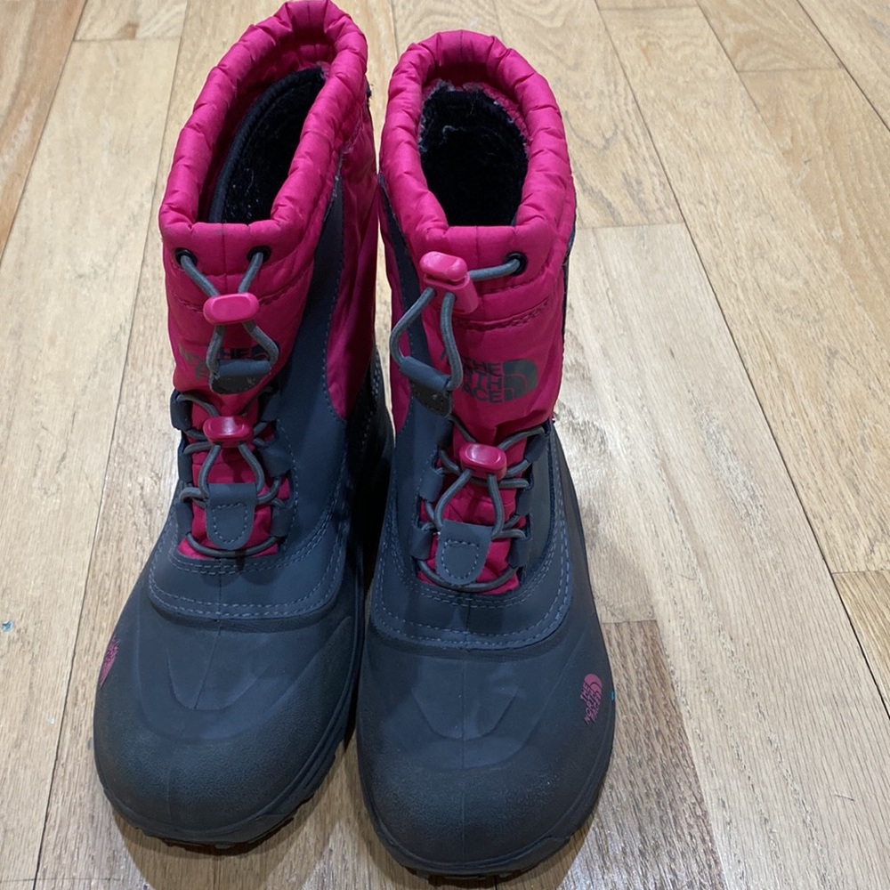 Kids the north face winter boots pink and grey sz 3 - Picture 2 of 5